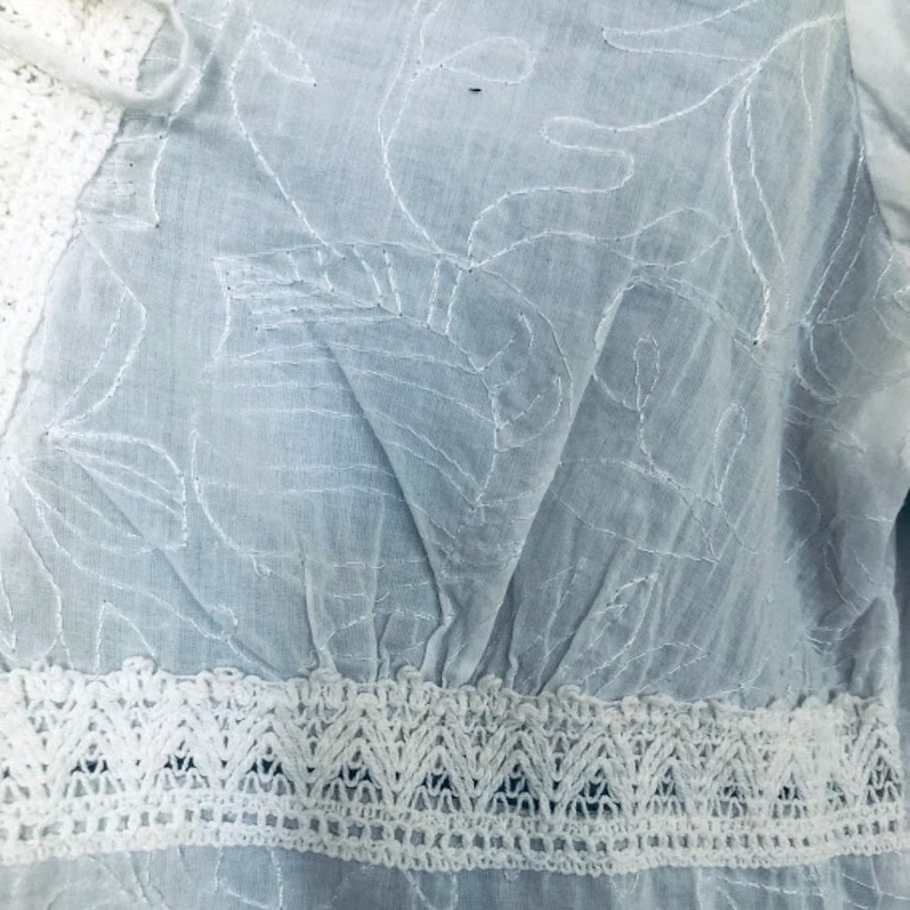 ANCHOR BLUE White cotton long sleeve top L NWOT - Picture 5 of 15